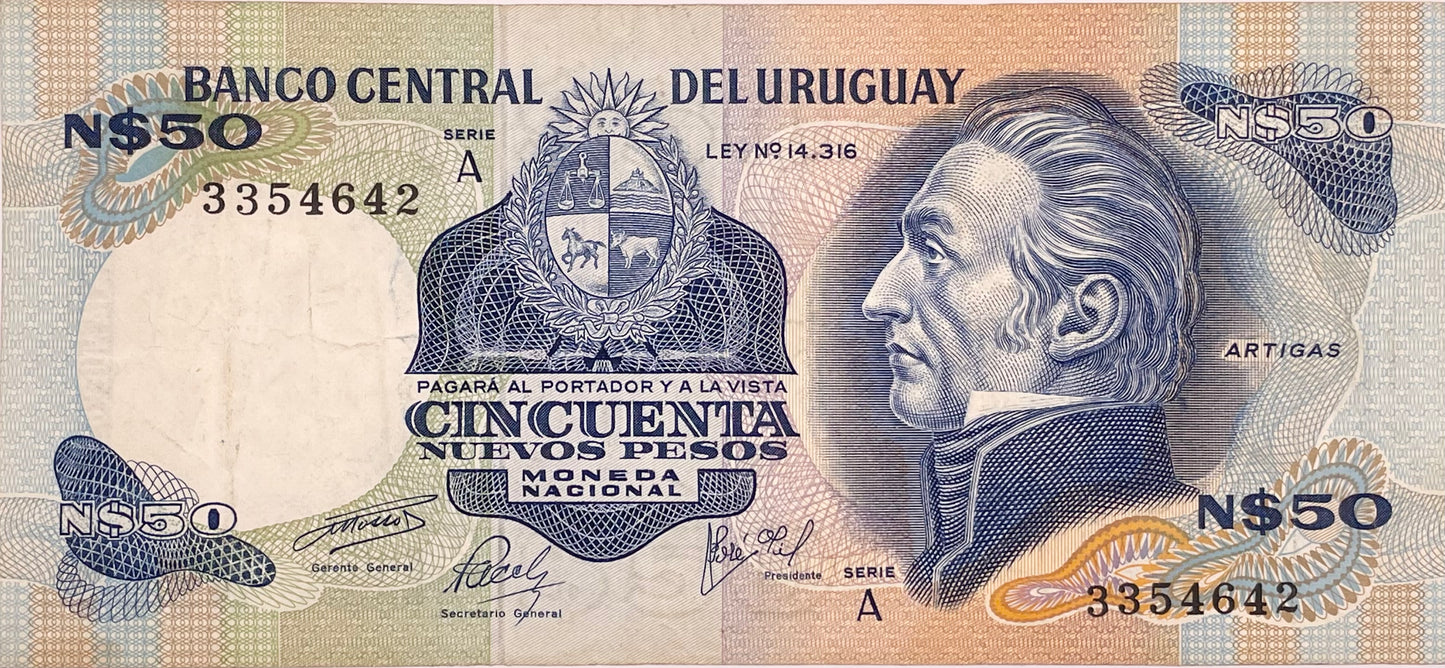Uruguay - 1975 - N$ 50 - Banco Central del Uruguay - 21 A