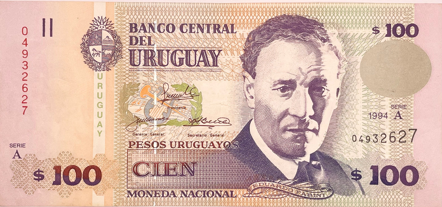 Uruguay - 1994 - 100 Pesos - Banco Central del Uruguay - 40 A