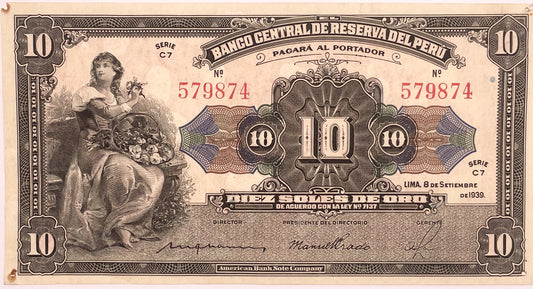 Perú - 1939 - 10 Soles de Oro