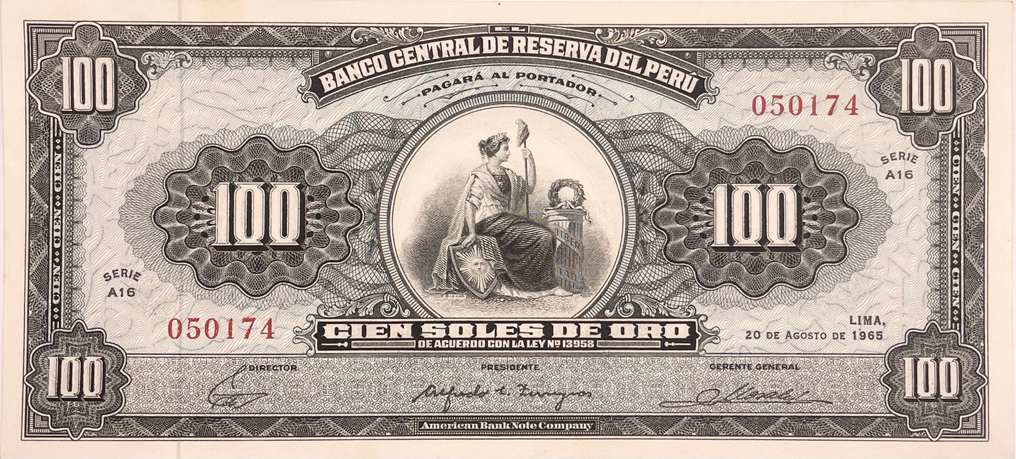 Perú - 1965 - 100 Soles de Oro - Sin Circular