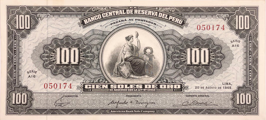 Perú - 1965 - 100 Soles de Oro - Sin Circular
