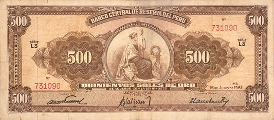 Perú - 1961 - 500 Soles de Oro