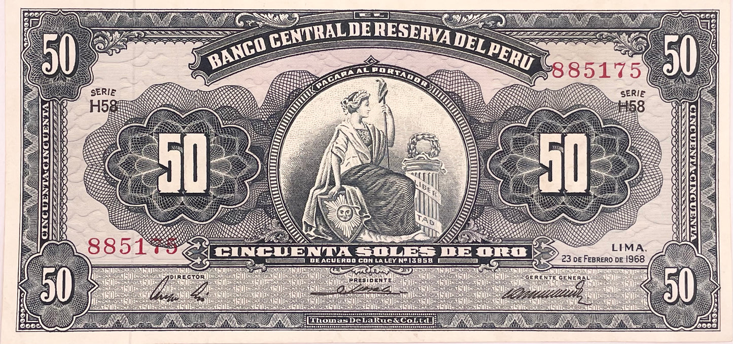 Perú - 1968 - 50 Soles de Oro - Sin Circular