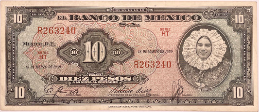 México - 1959 - 10 Pesos - Sin Circular