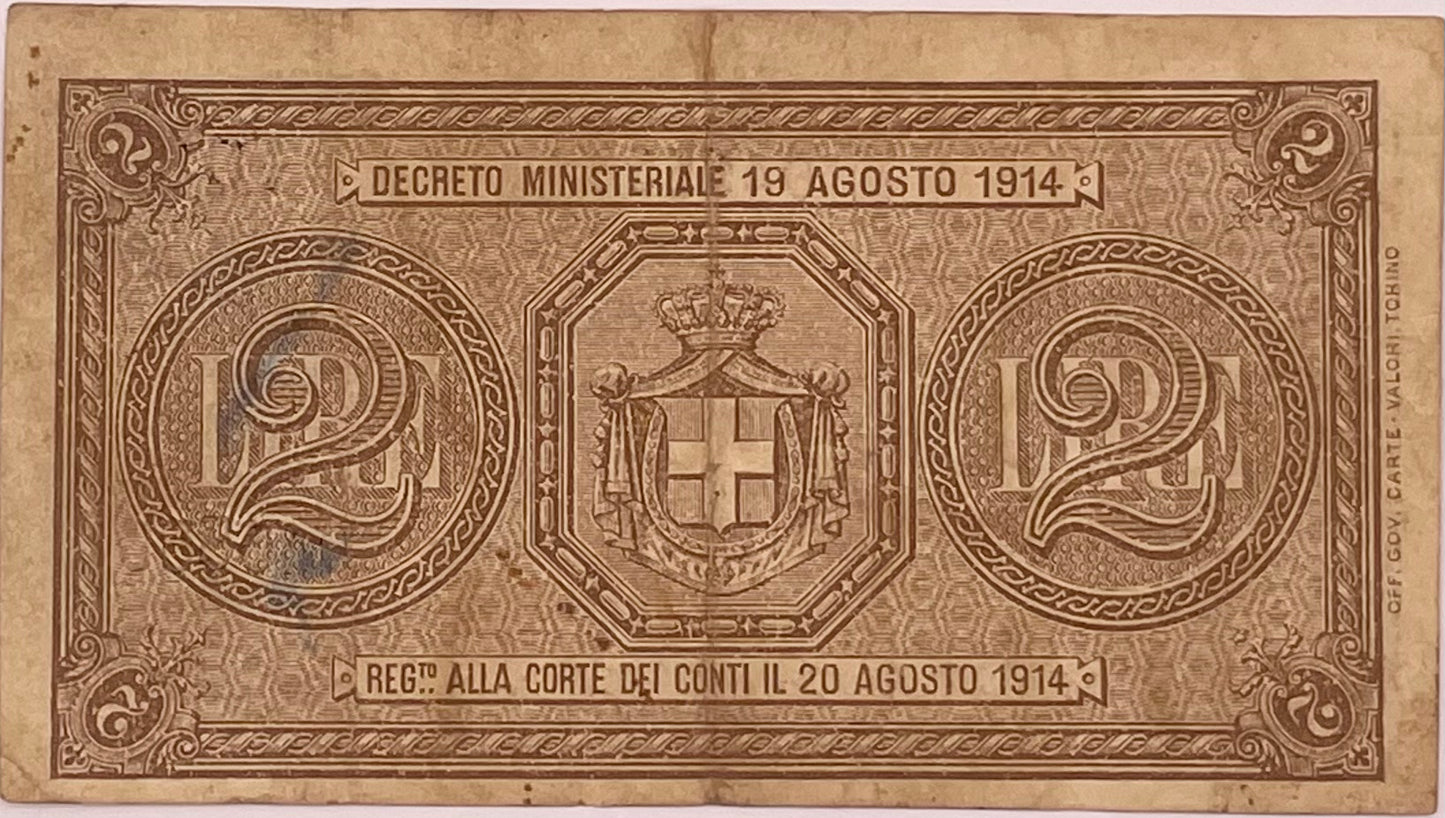 Italia - 1914 - 2 Liras