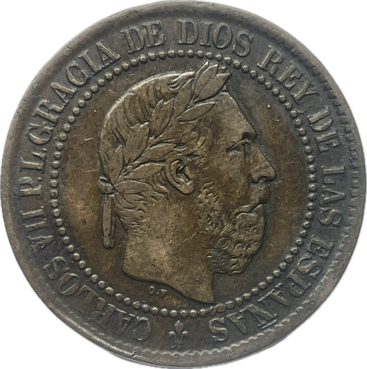 España - 1875 -Carlos VII- 5 céntimos de peseta