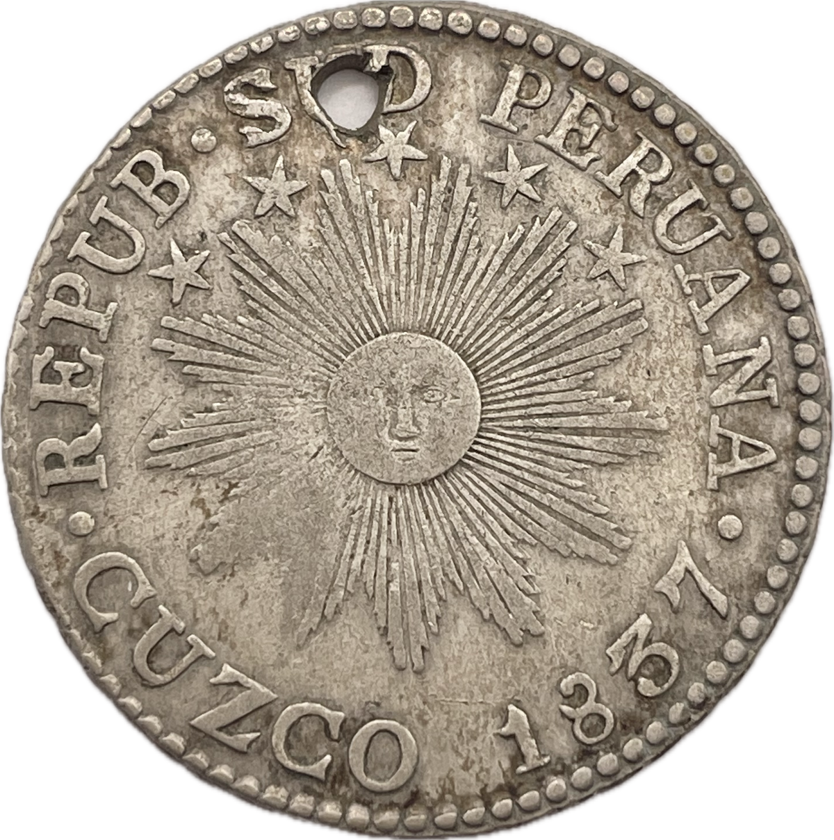 Perú - 1837 - República Sud Peruana - Cuzco - 2 Reales