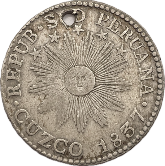 Perú - 1837 - República Sud Peruana - Cuzco - 2 Reales