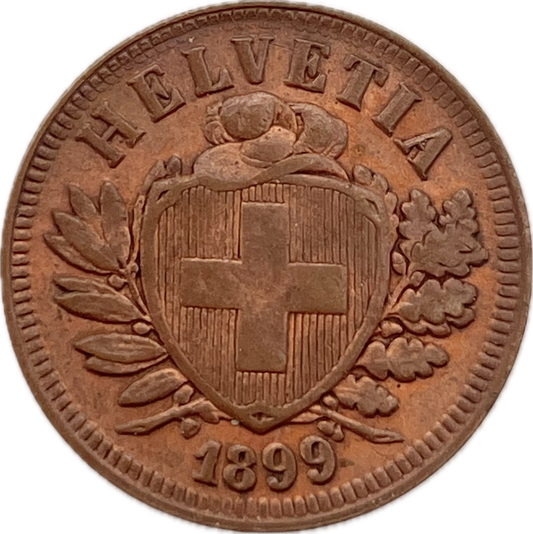 Suiza - 1899 - 2 Rapeen - Sin Circular