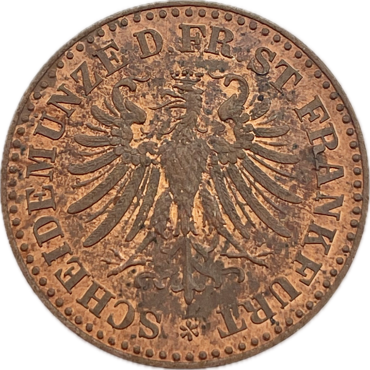 Alemania - 1865 - Frankfurt - 1 Heller - Sin Circular