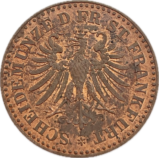 Alemania - 1865 - Frankfurt - 1 Heller - Sin Circular