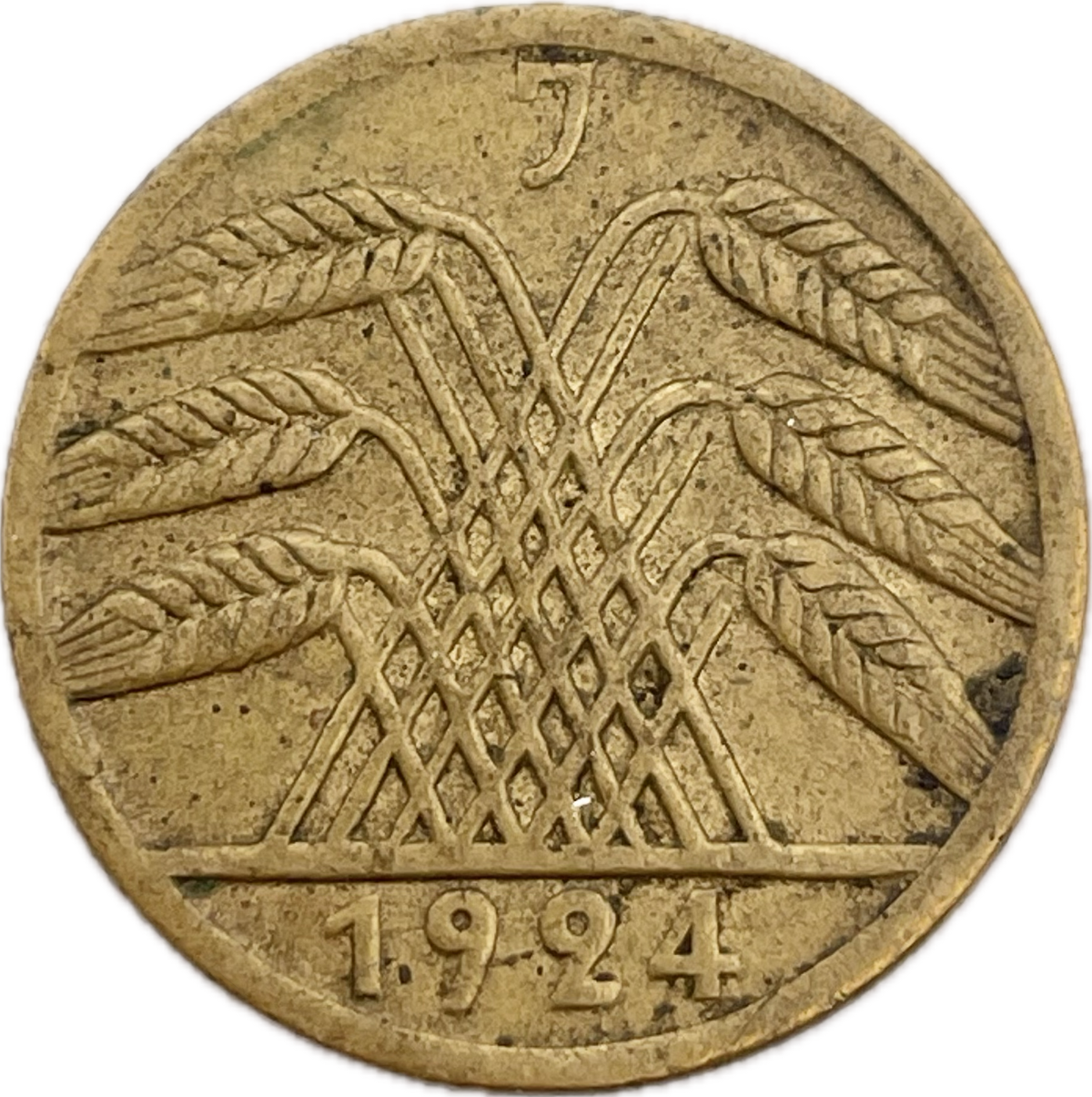 Alemania - 1924 J - 5 Pfennig - con giro