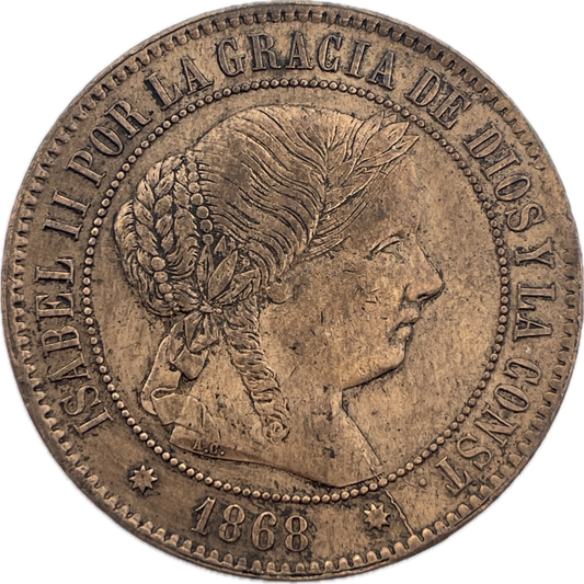 España - 1868 - estrella de 8 puntas - 5 Centimos de Escudo