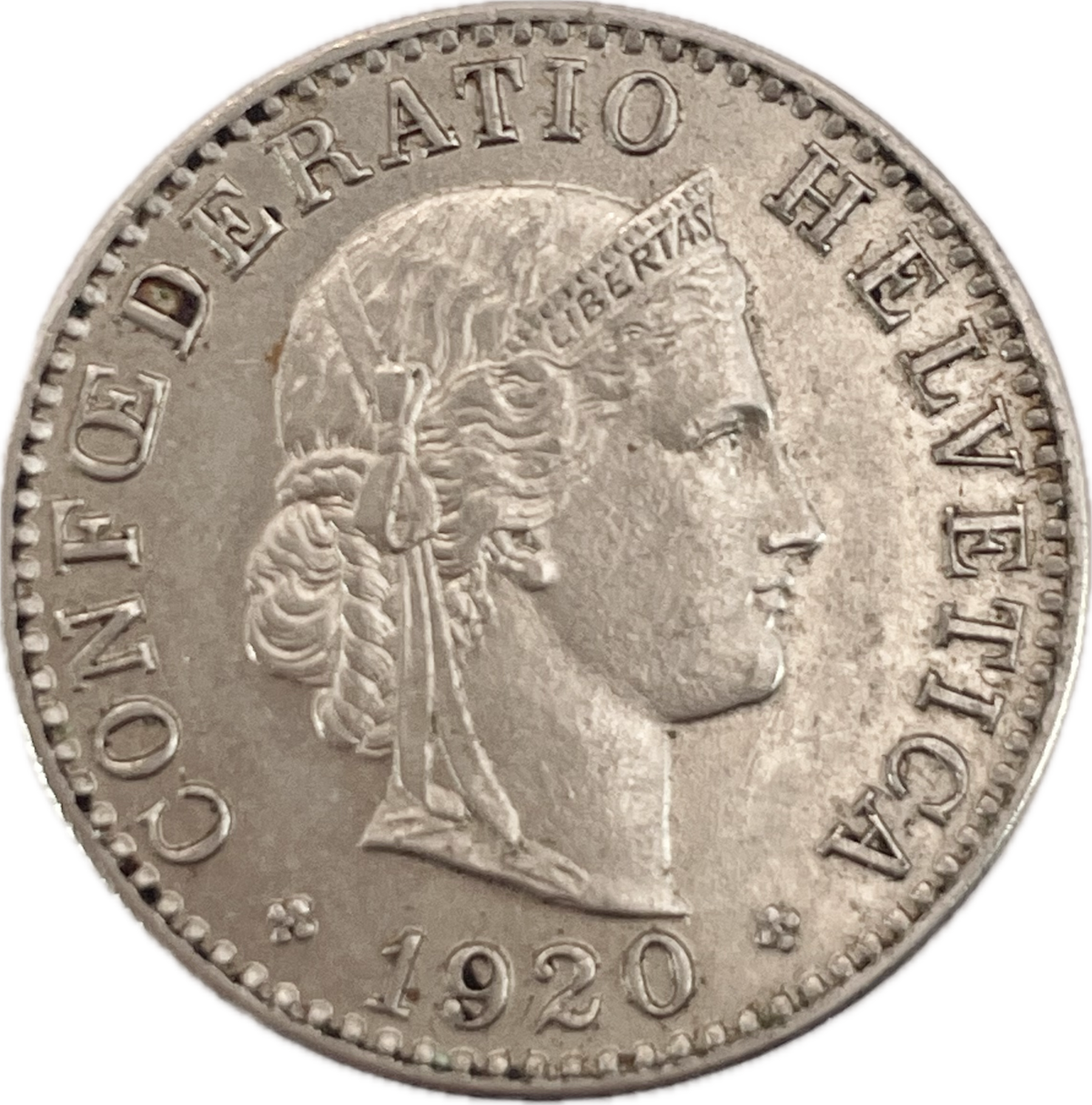 Suiza - 1920 - 20 Rapeen - Sin Circular