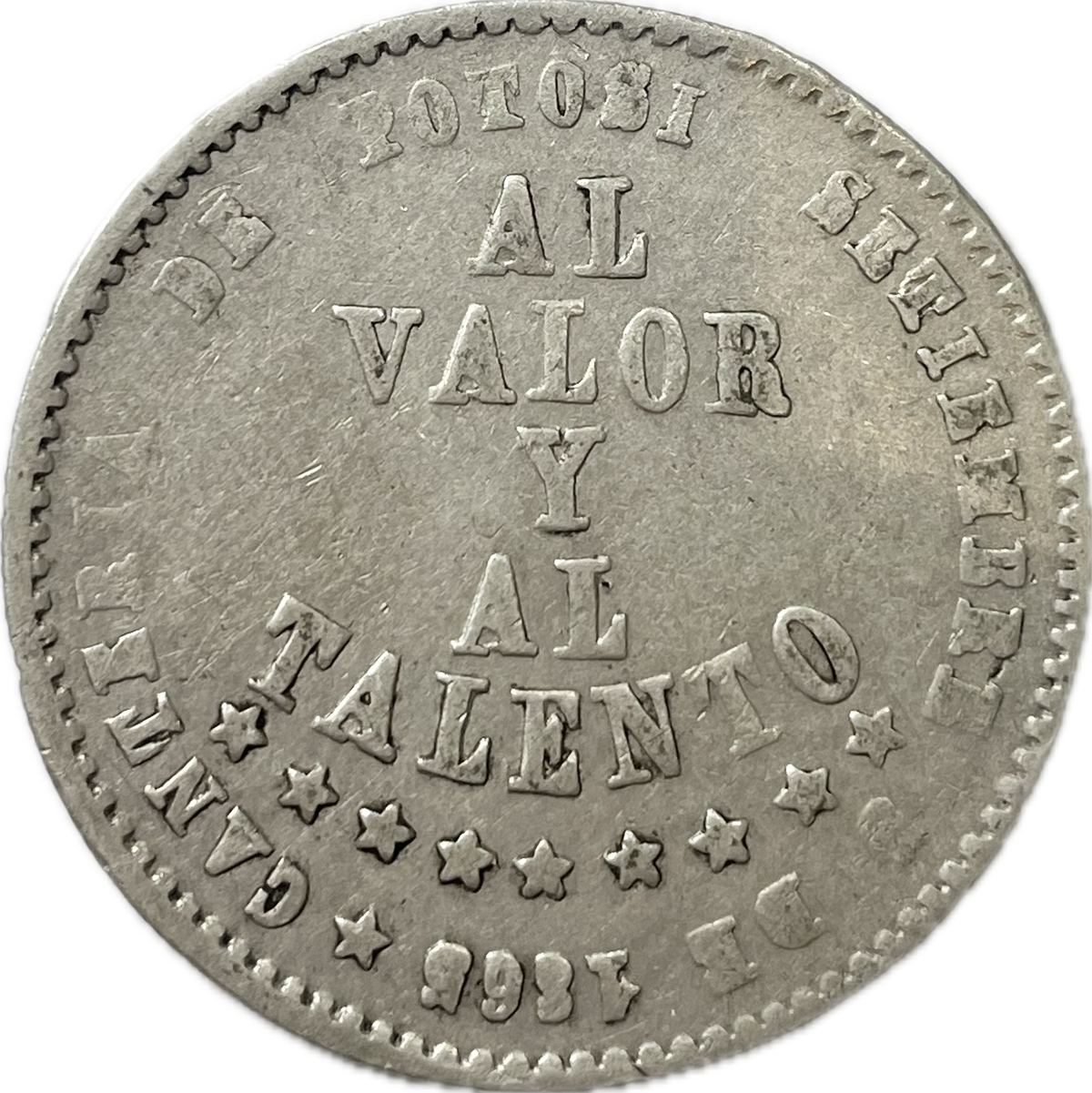 Bolivia - 1865 - 1/2 Melgarejo - Barba Corta