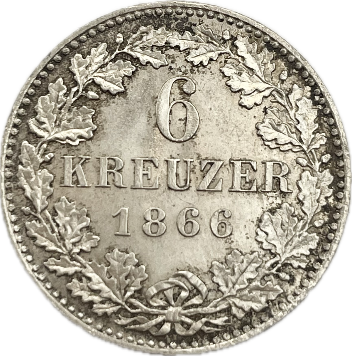 Alemania - 1866 - Frankfurt - 6 Kreuzer - Sin Circular