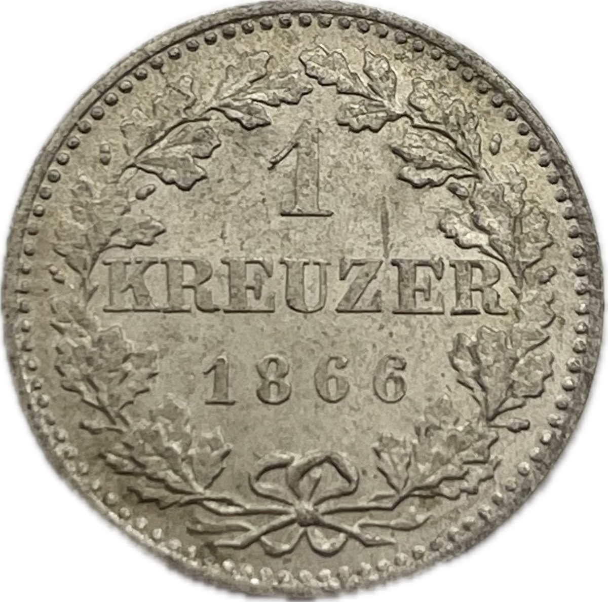 Alemania - 1866 - Frankfurt - 1 Kreuzer - Sin Circular