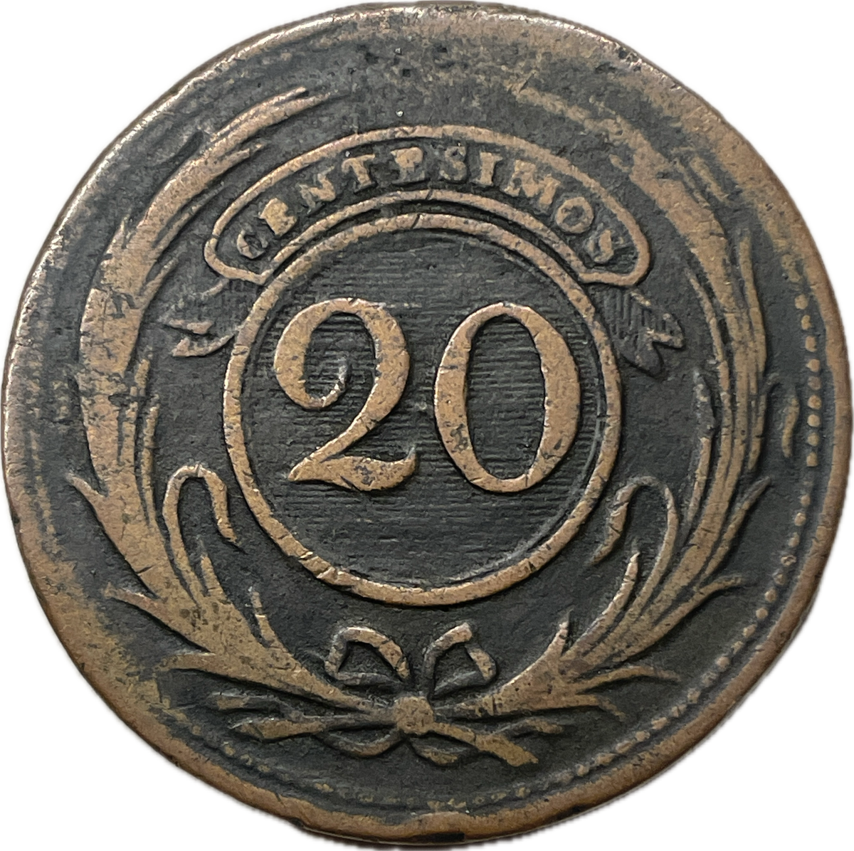 Uruguay - 1854 - 20 Centésimos - 9.2.A