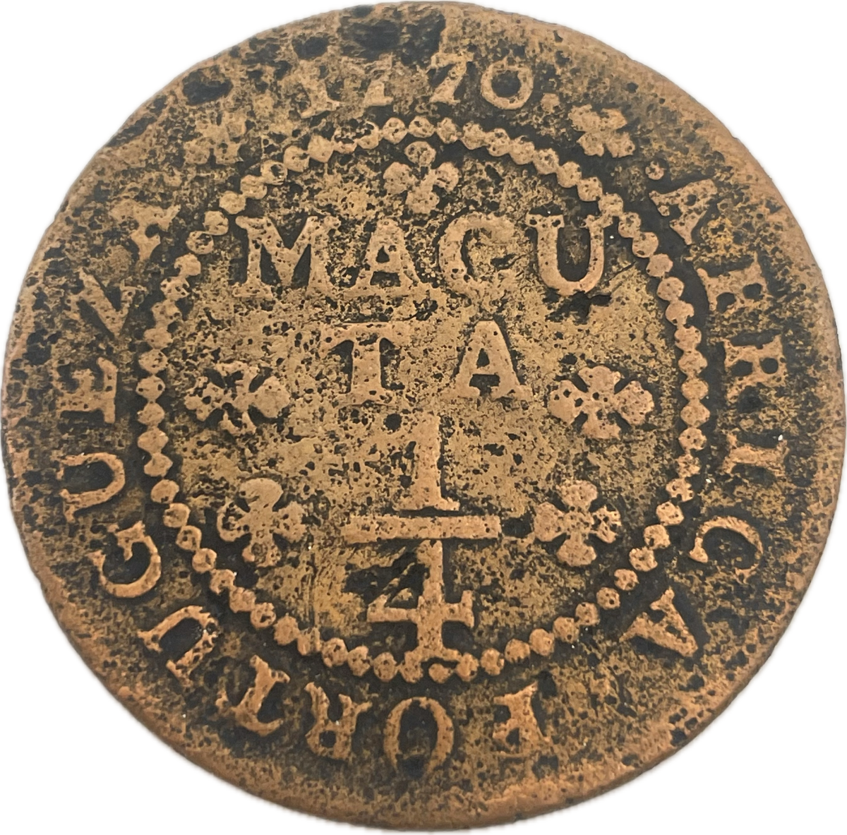 África Portuguesa - 1770 - 1/4 Macuta