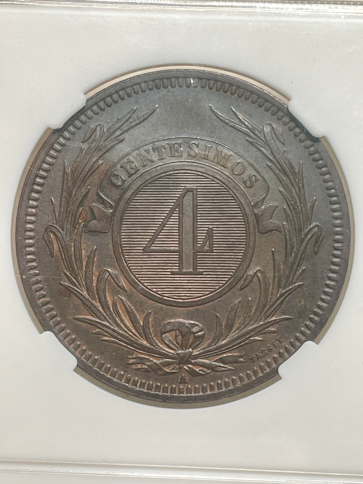 Uruguay - 1869A - 4 Centésimos - MS 64