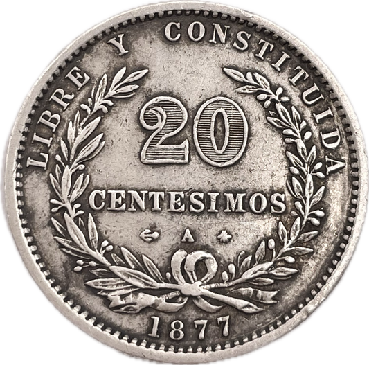 Uruguay - 1877 - 20 Centésimos