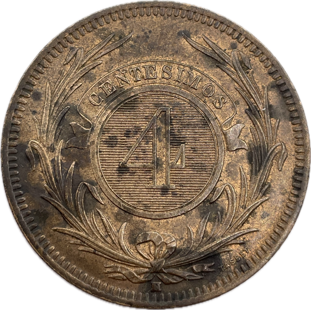 Uruguay - 1869 H - 4 Centésimos - Sin Circular