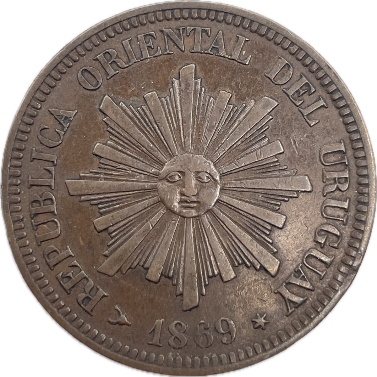 Uruguay - 1869 H - 2 Centésimos