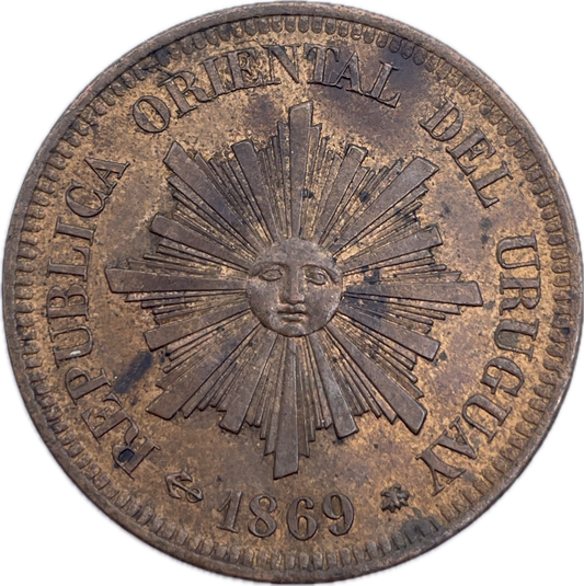 Uruguay - 1869 A - 2 Centésimos - Certificada NPG MS 62