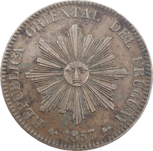 Uruguay - 1857 - 20 Centésimos - Certificada NPG AU 53