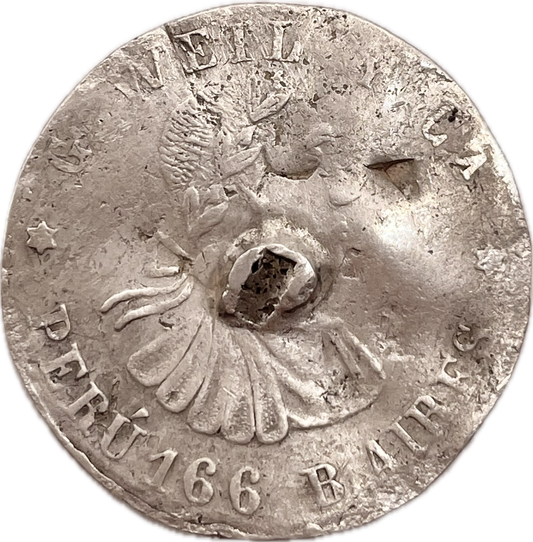 Botón Gauchesco de Plata - Perú 166 B.Aires - Escudo Español