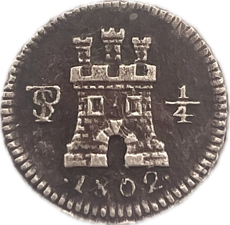 España Colonial - 1802 - Potosí - 1/4 Real