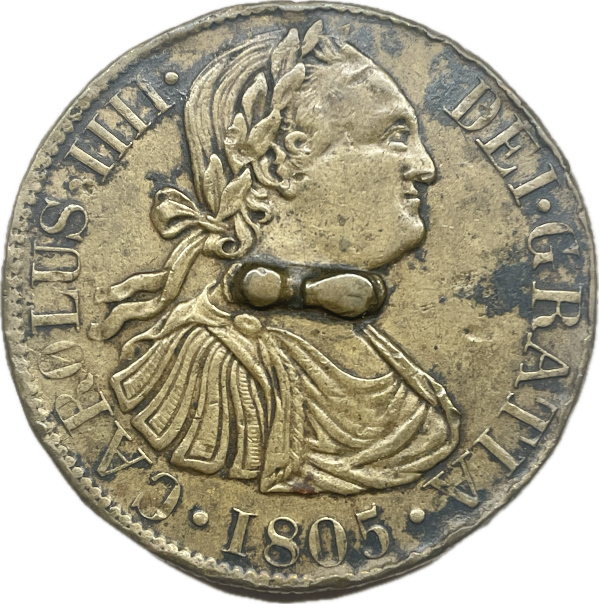 Botón Gauchesco - 8 Reales Españoles, Lima 1805