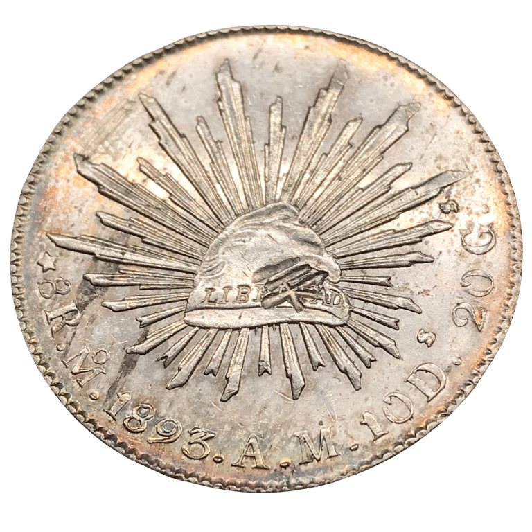 México - 1893 - 8 Reales Con Resello Chino